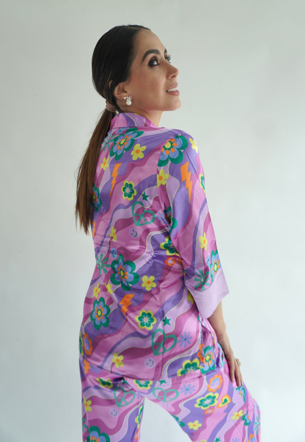 Morada Agatha Pantalón y Manga 3/4