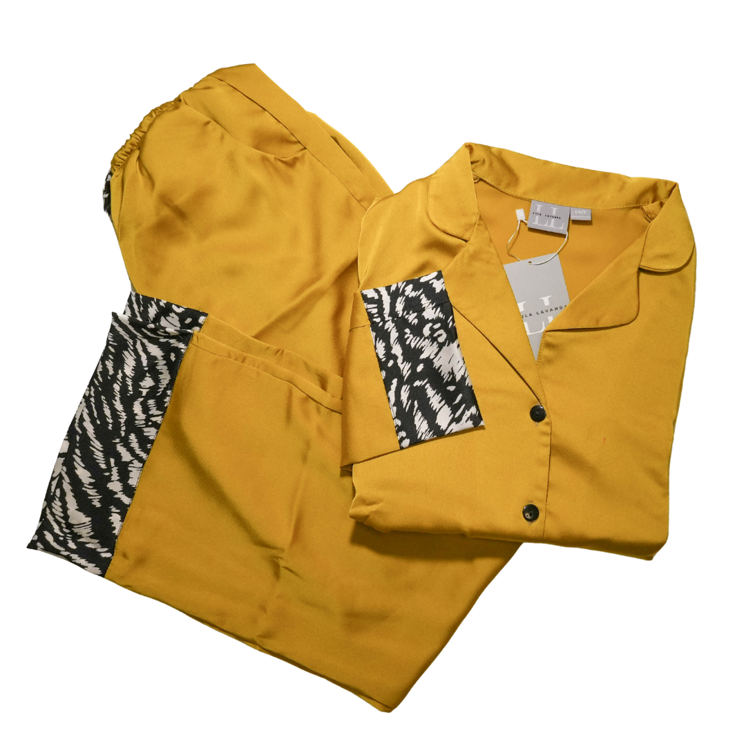 Mostaza Cebra Pantalón y Manga Larga