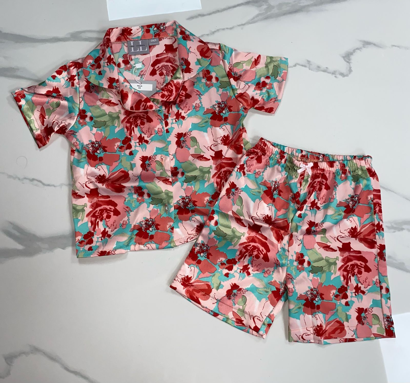 PIJAMA FLORES PALO DE ROSA NIÑA