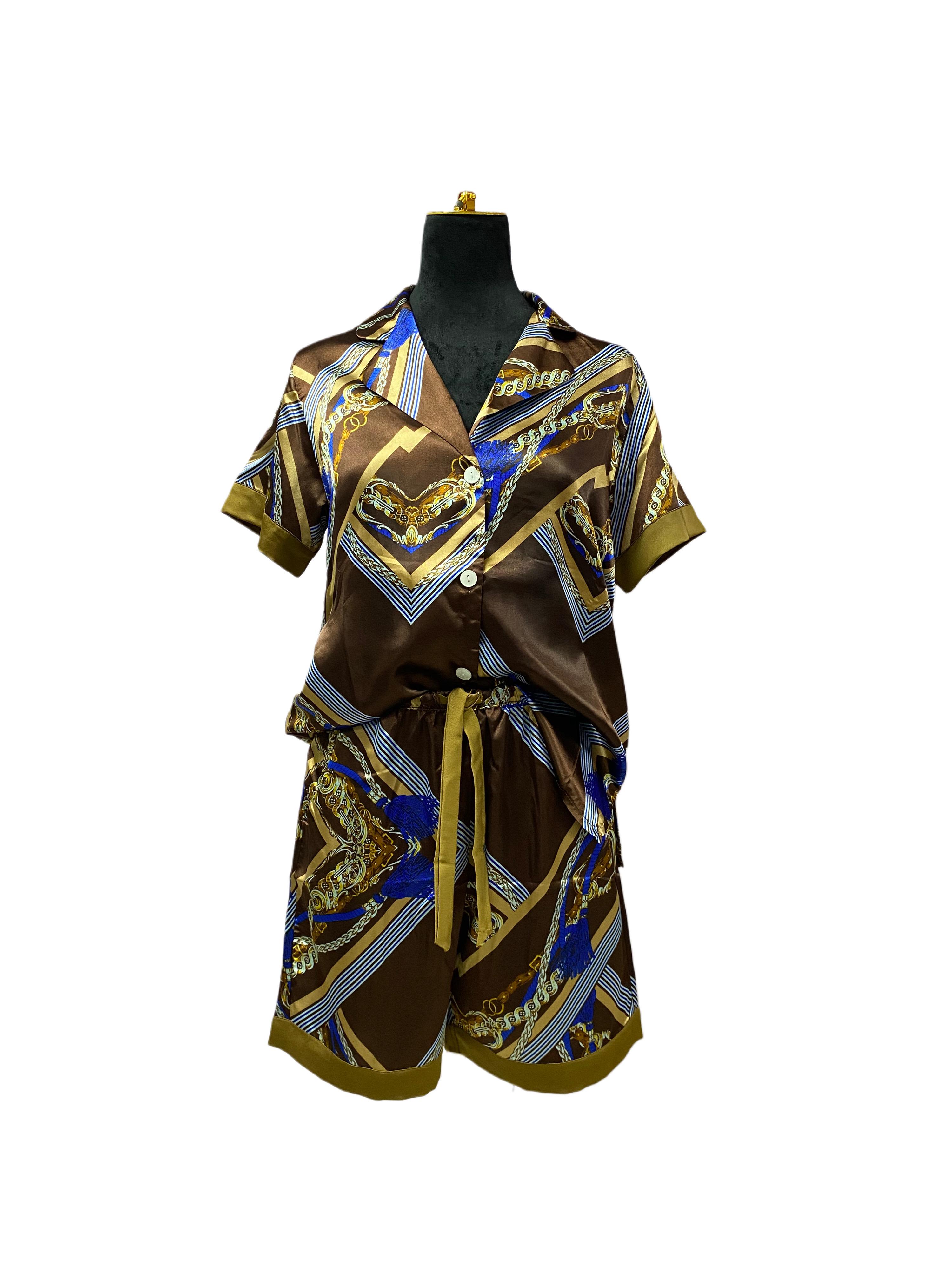 Barroco Marron Short con Manga Corta