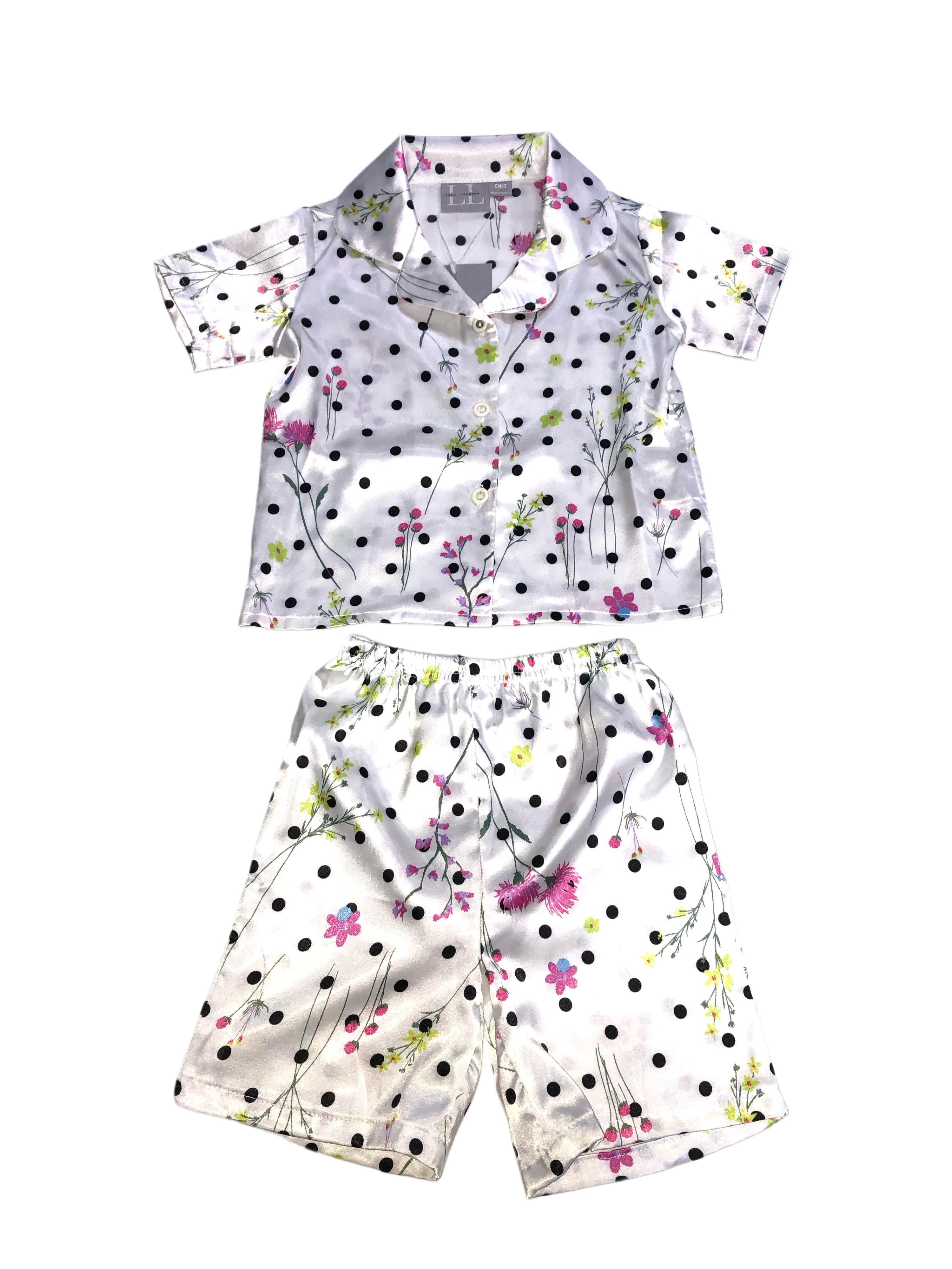 PIJAMA NIÑA LUNARES BLANCOS