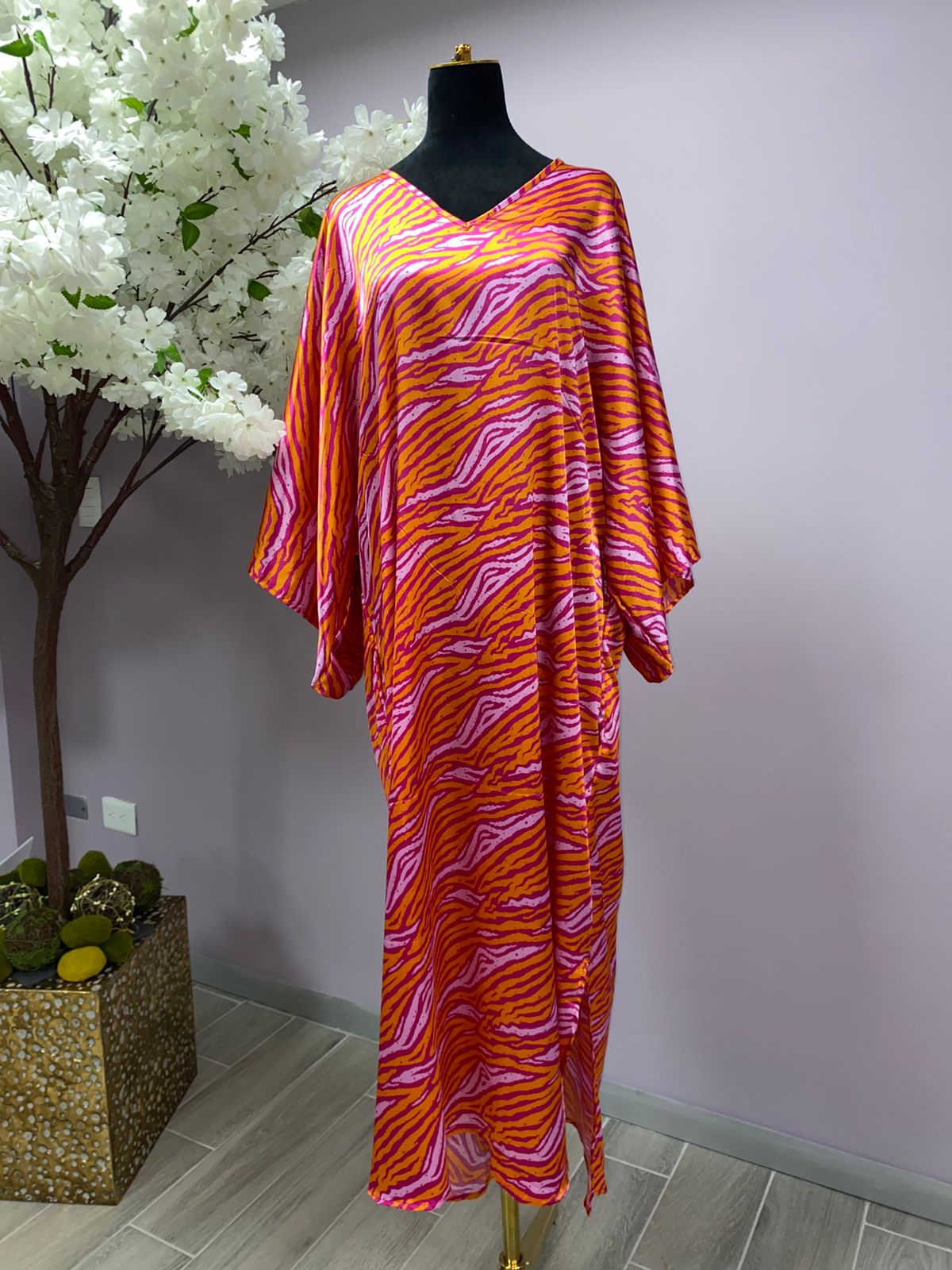 CAFTAN ANIMAL ORANGE