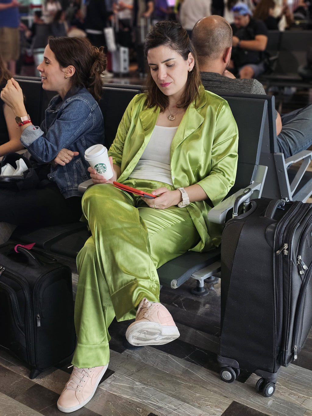 Verde Manzana Pantalón y Manga Larga