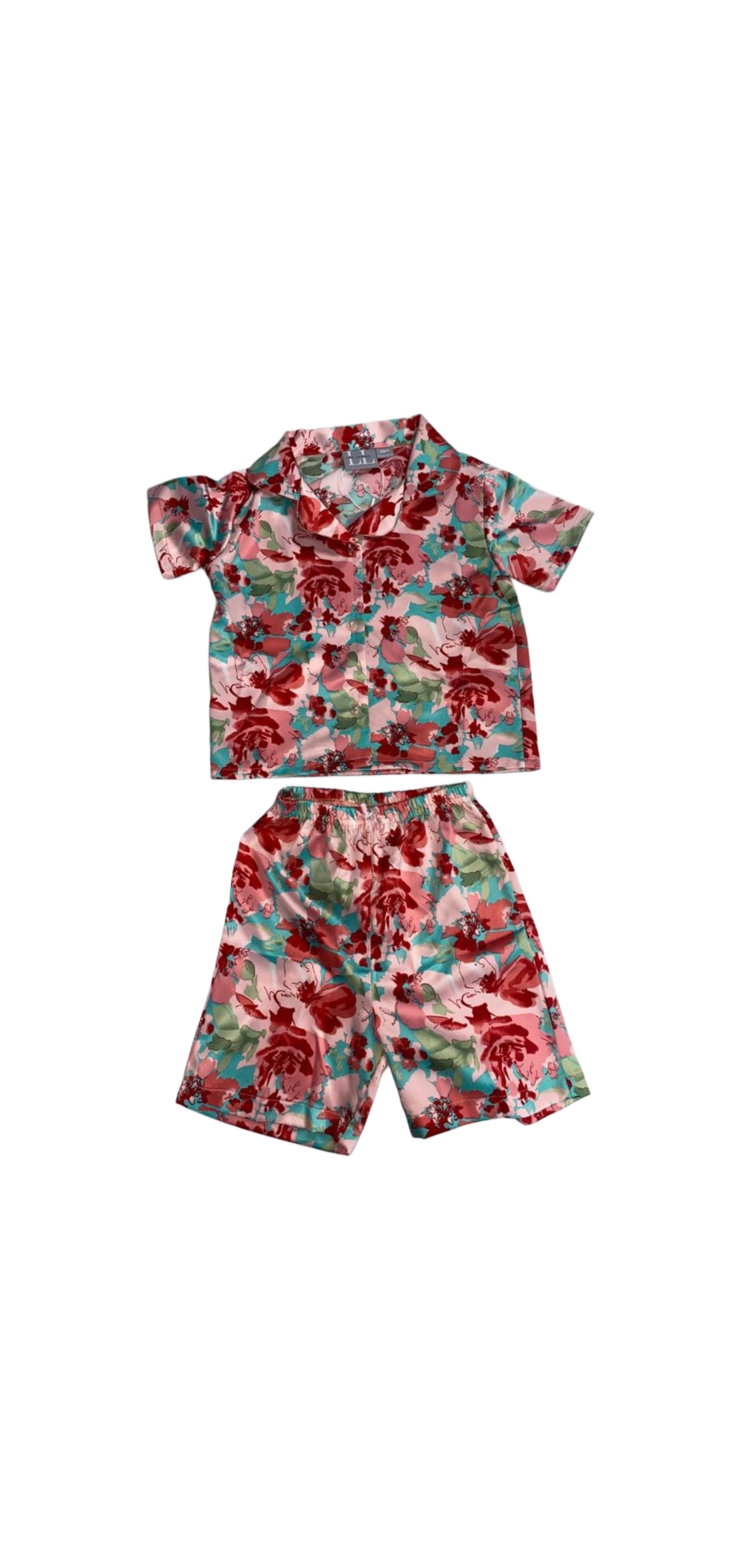 PIJAMA FLORES PALO DE ROSA NIÑA