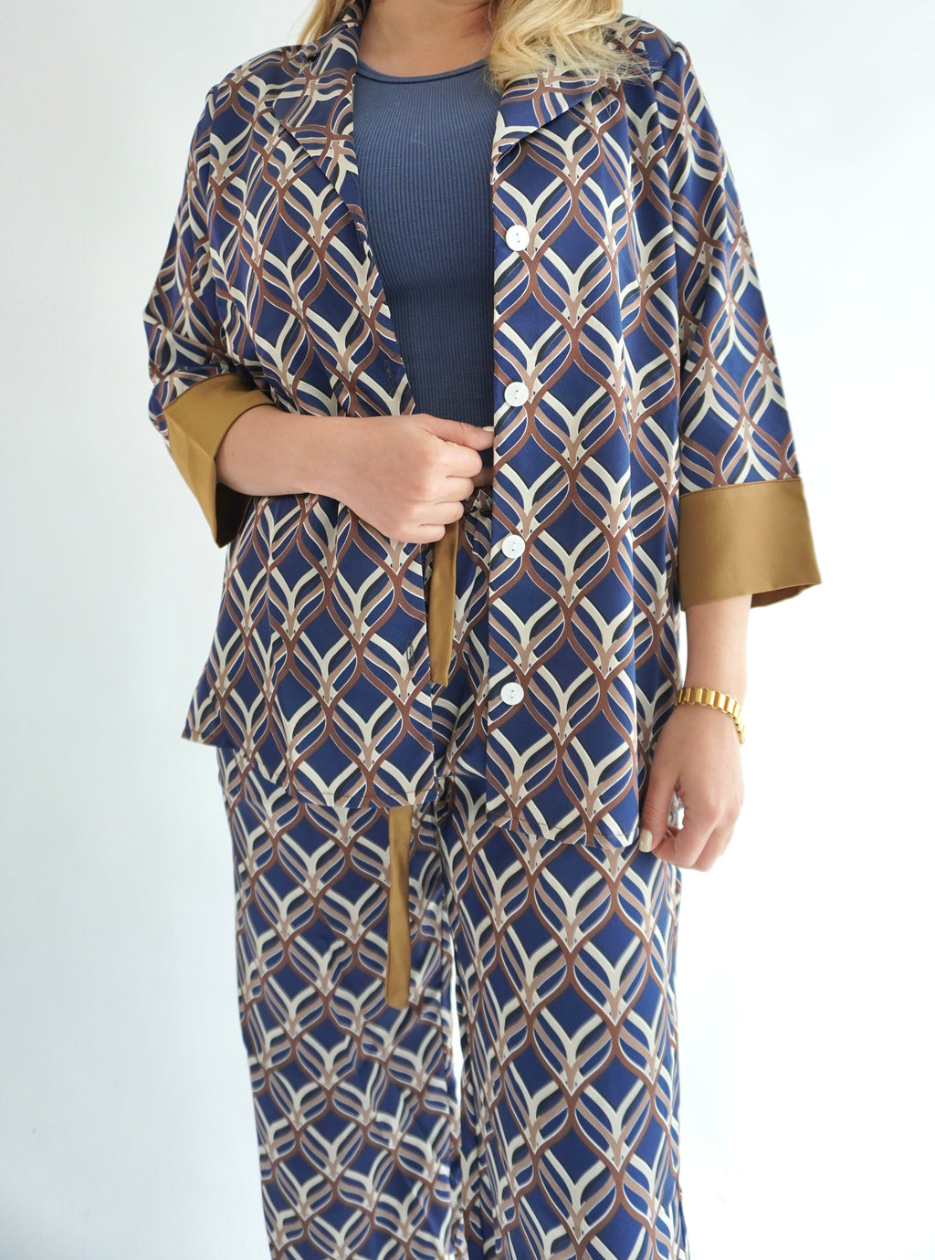 Azul Infinito Pantalón y Manga 3/4