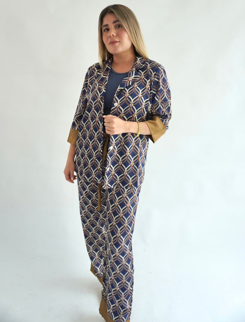 Azul Infinito Pantalón y Manga 3/4