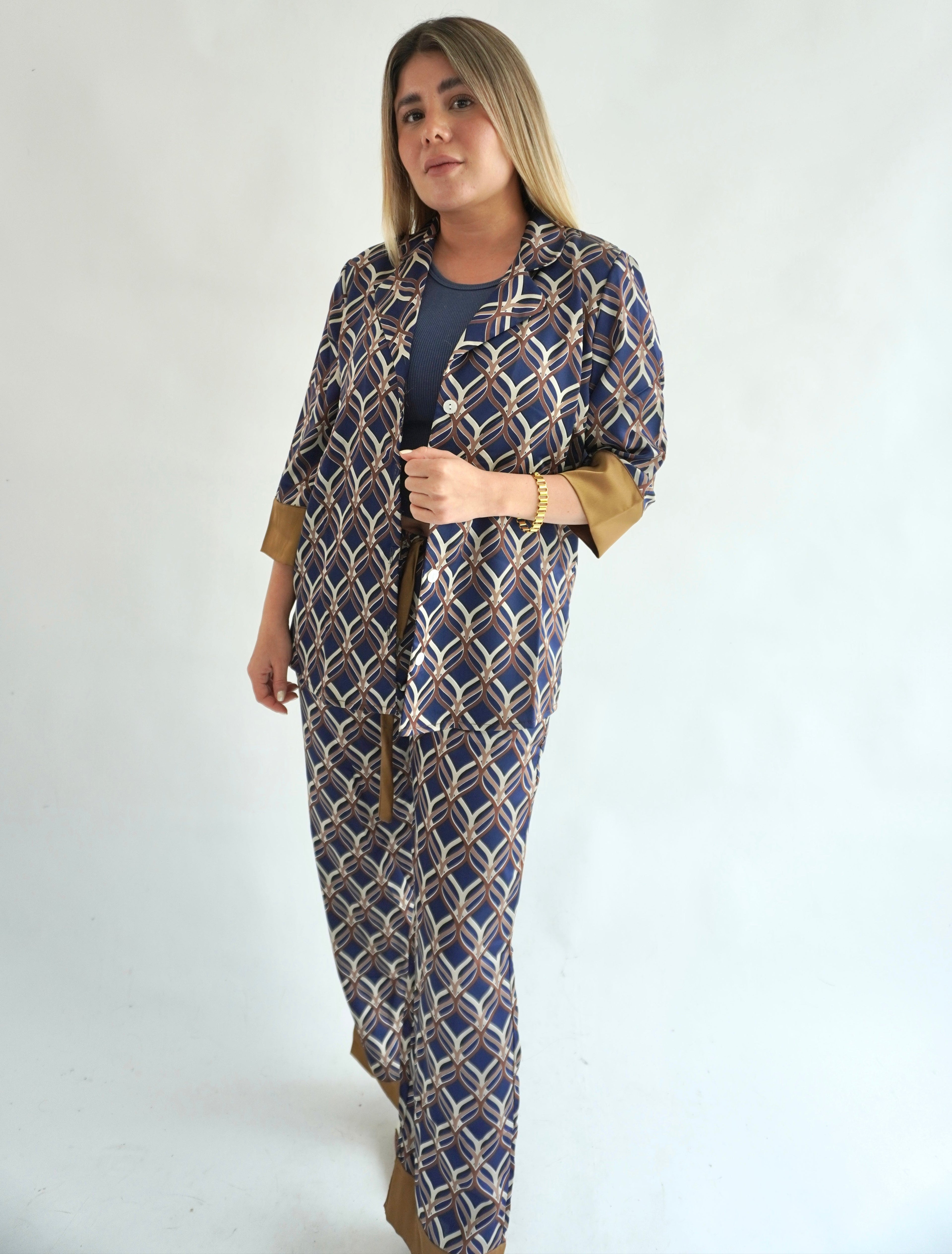 Azul Infinito Pantalón y Manga 3/4